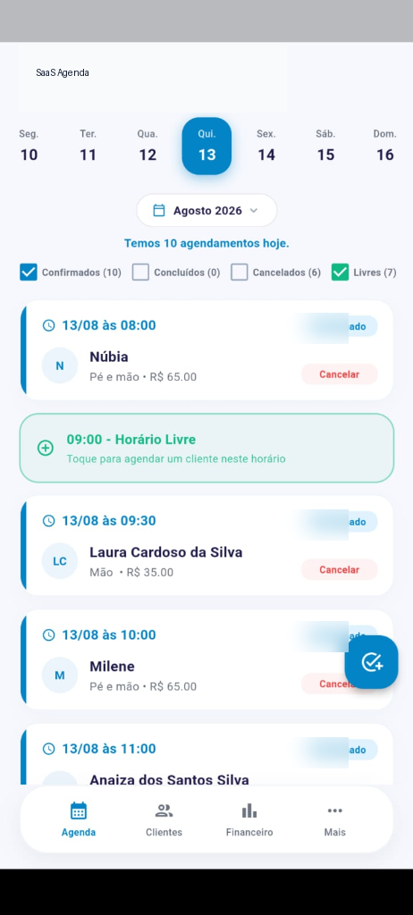 Aplicativo mobile de agendamentos