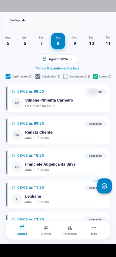 Aplicativo mobile escala sábado